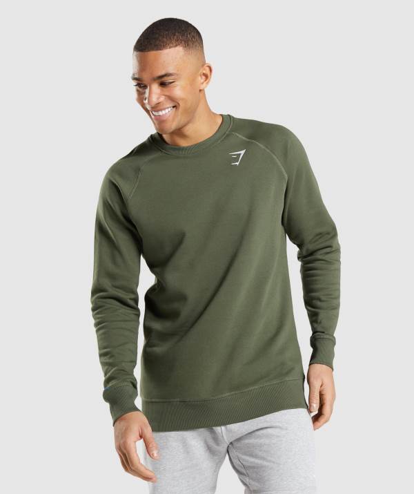 Panske Mikiny Gymshark Crest Olivovo Zelená | TR4925703